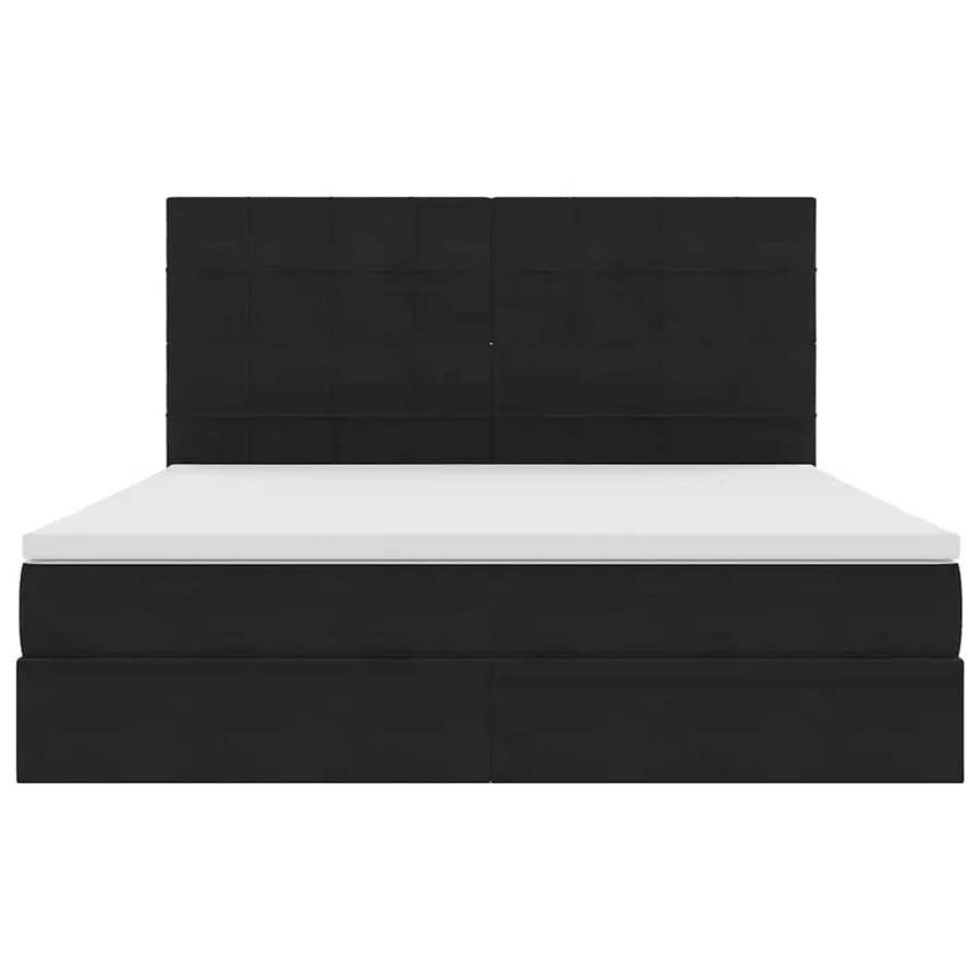 Lit avec rangement et matelas Noir 160 x 200 cm Velours - 7