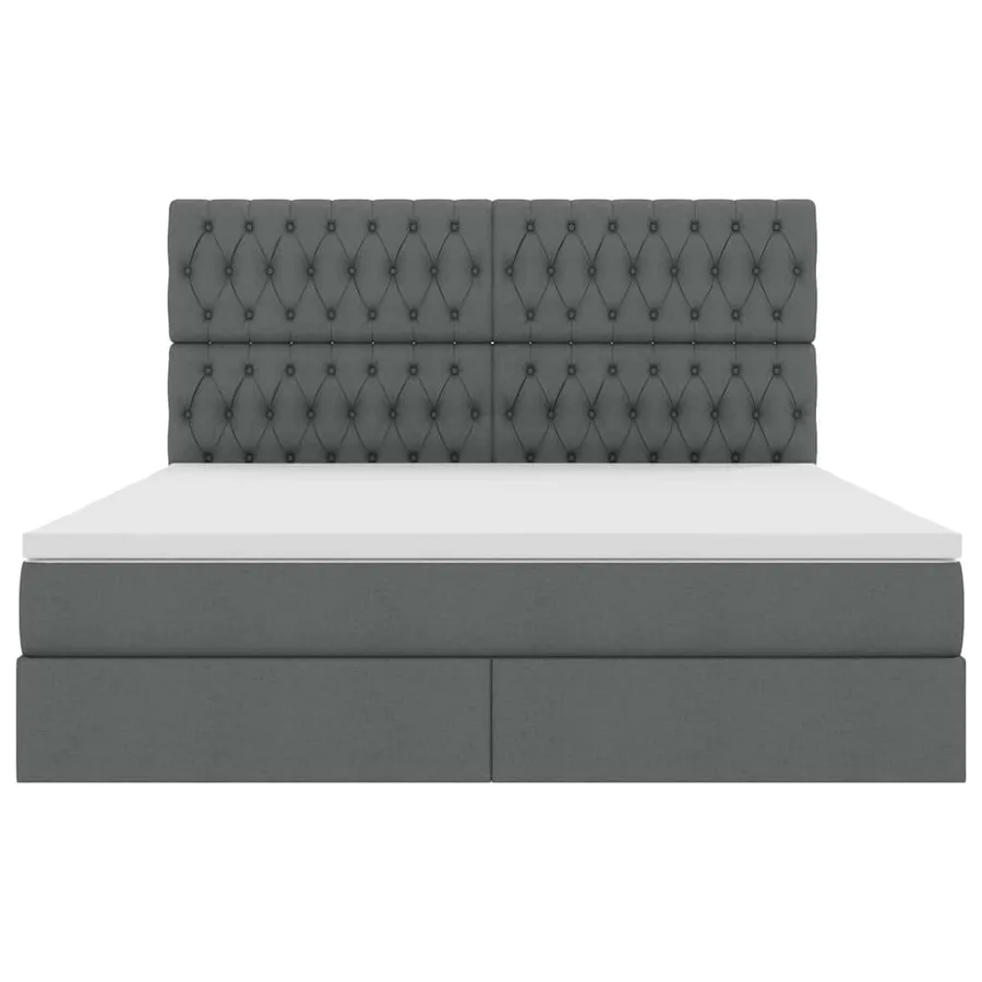 Lit avec rangement et matelas Gris foncé 160 x 200 cm tissu - 7