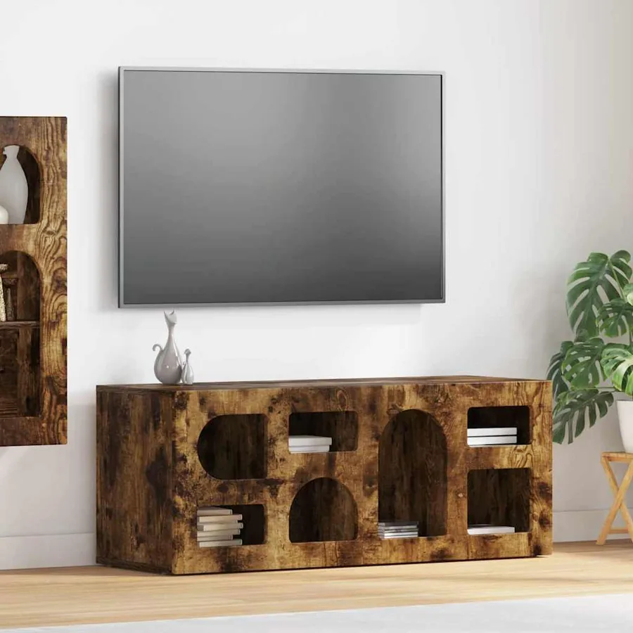 Meuble TV ELST 100 x 35 x 40 cm Chêne fumé Bois d'ingénierie