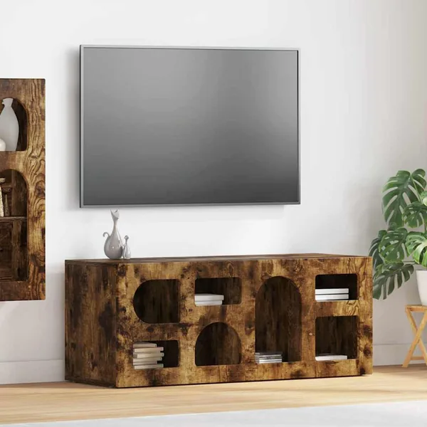 Meuble TV ELST 100 x 35 x 40 cm Chêne fumé Bois d'ingénierie