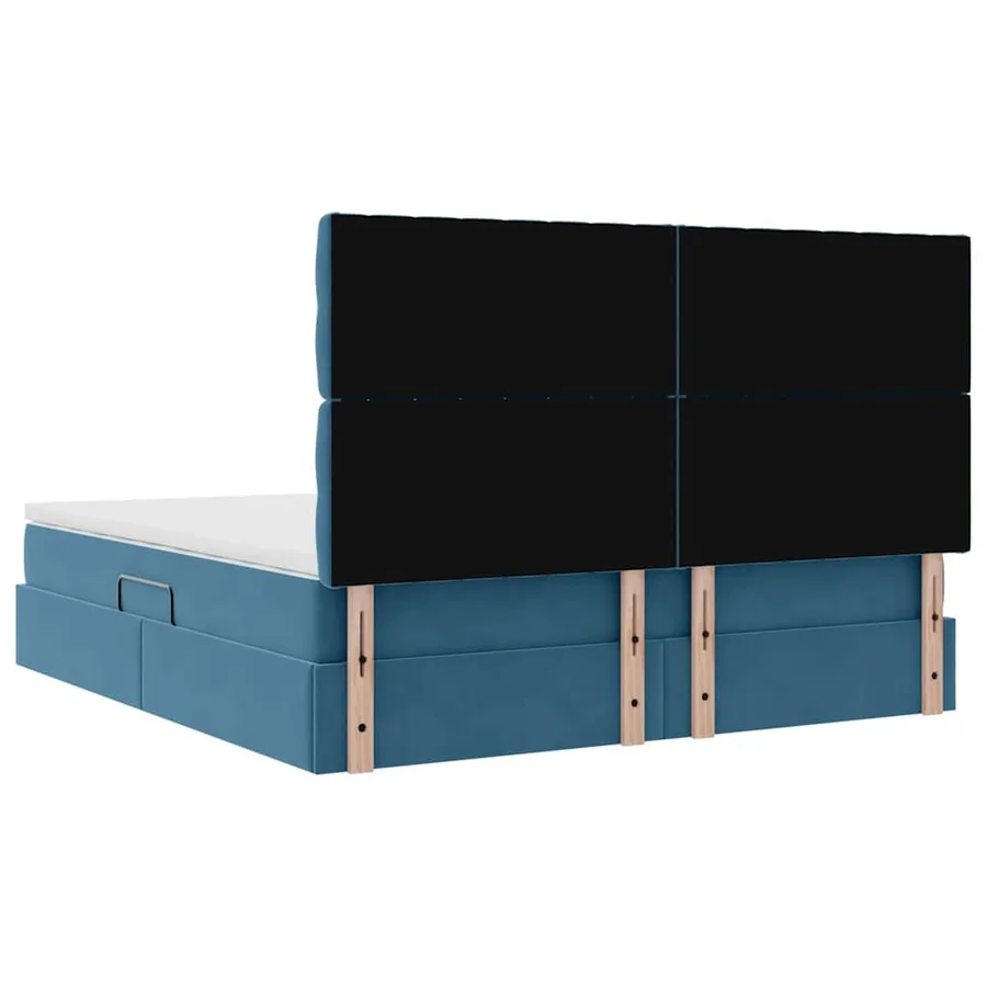 Lit de rangement LED avec matelas Bleu foncé 160 x 200 cm - 12