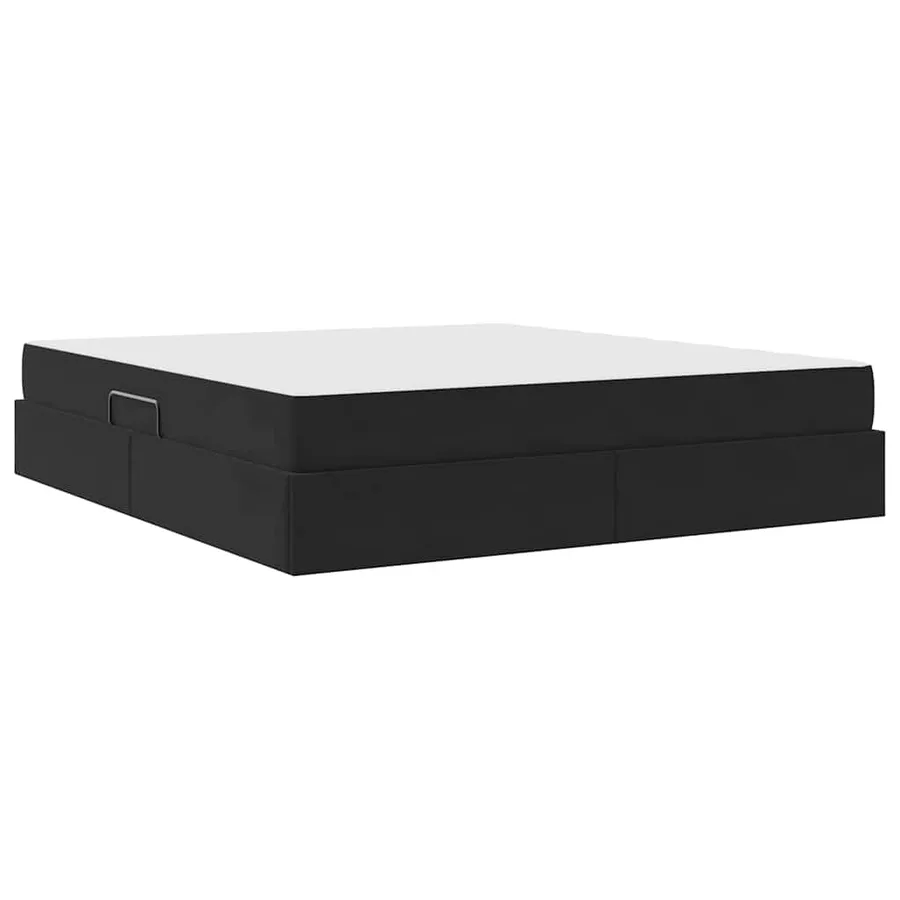 Lit avec rangement et matelas Noir 160 x 200 cm Velours - 10