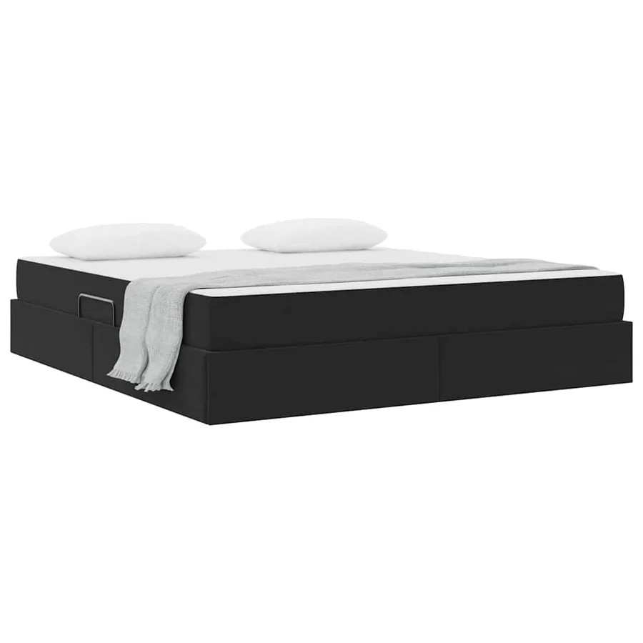 Lit avec rangement et matelas Noir 160 x 200 cm Velours - 3