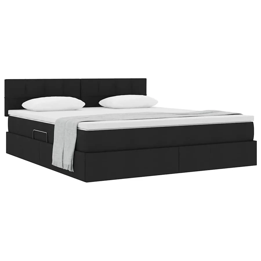 Lit avec rangement et matelas avec matelas Noir 160 x 200 cm - 3