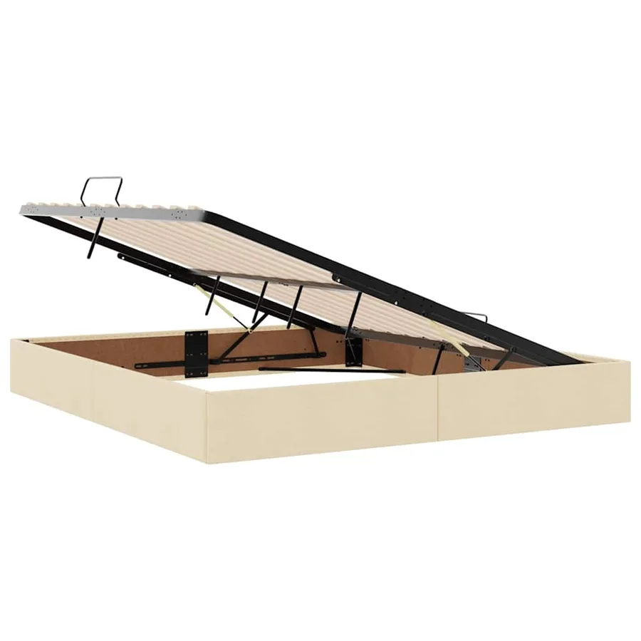 Lit avec rangement et matelas avec matelas Crème 160 x 200 cm - 6