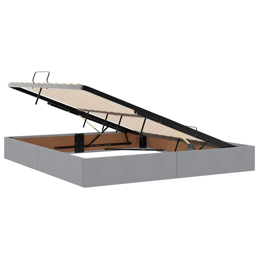 Lit avec rangement et matelas Gris clair 160 x 200 cm - 6