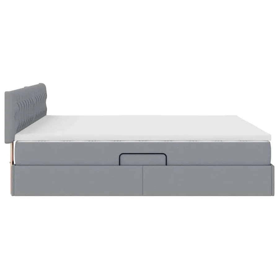 Lit avec rangement et matelas Gris clair 160 x 200 cm - 8