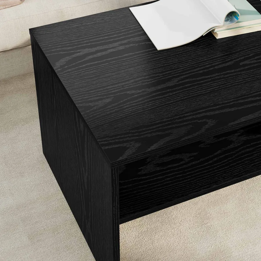 Table basse Chêne noir 100 x 50 x 40 cm Bois d'ingénierie - 4
