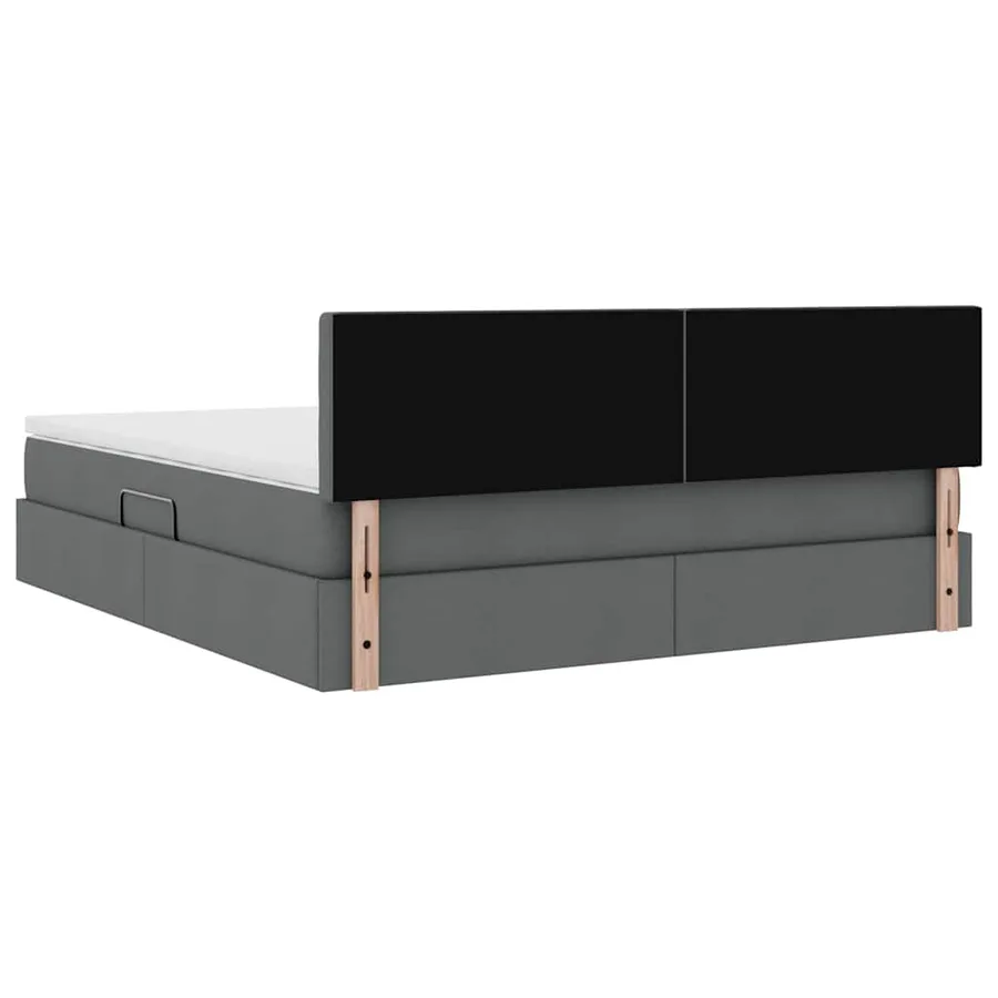 Lit avec rangement et matelas Gris foncé 160 x 200 cm - 11