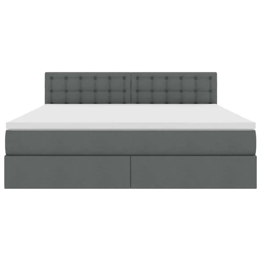 Lit avec rangement et matelas Gris foncé 160 x 200 cm - 7