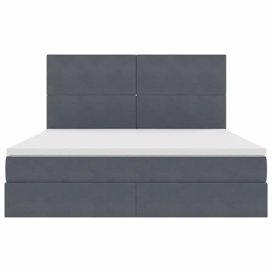 Lit de rangement LED avec matelas Gris foncé 160 x 200 cm - 6