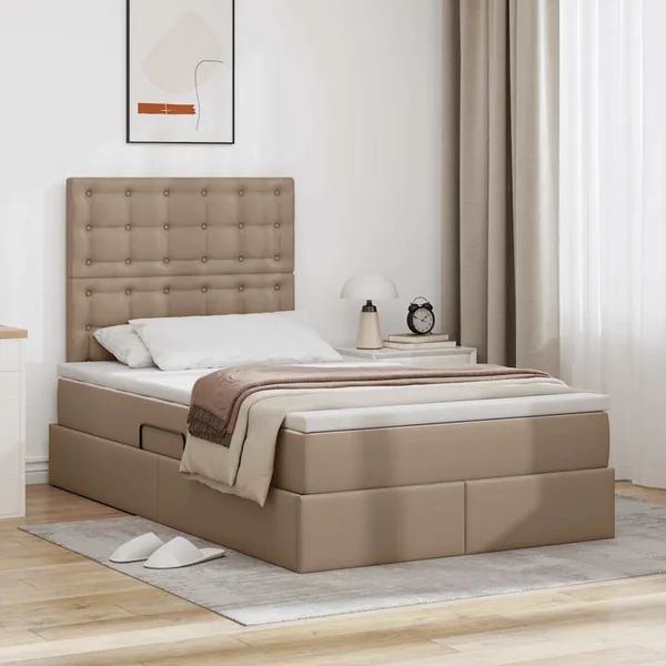 Lit de Rangement Cappuccino 120 x 190 cm Cuir synthétique