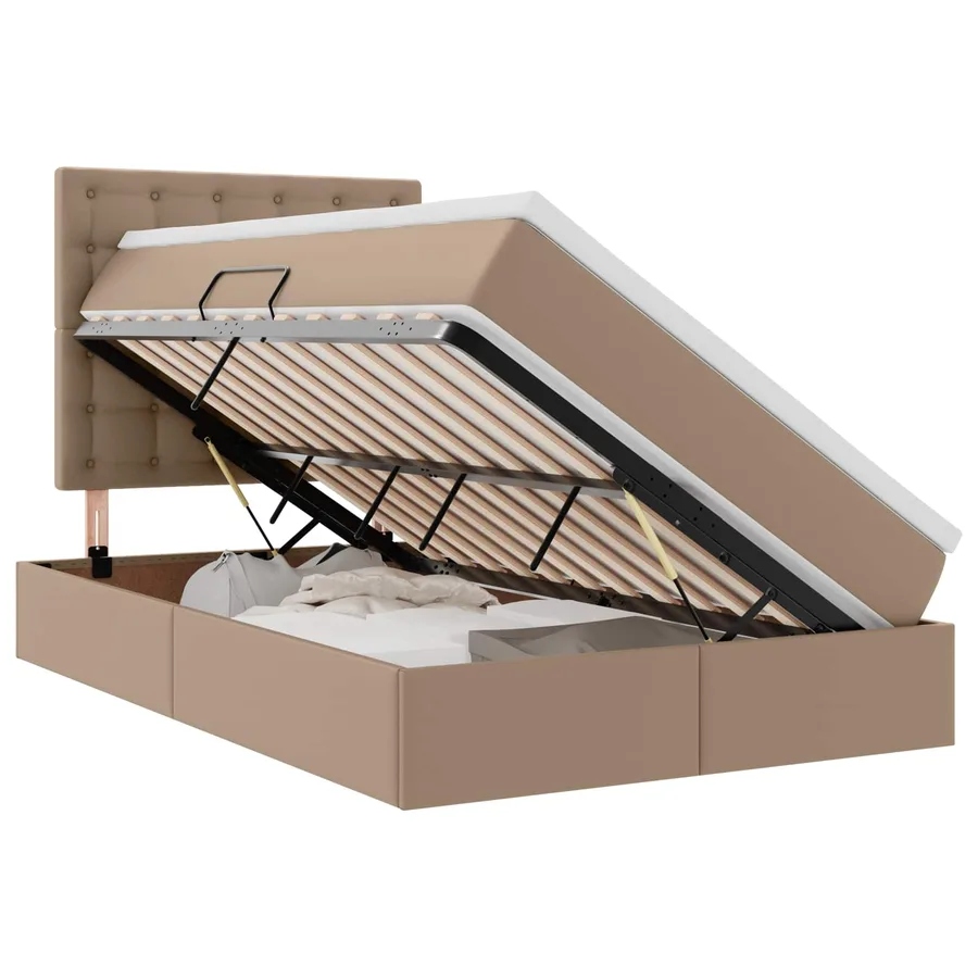 Lit de Rangement Cappuccino 120 x 190 cm Cuir synthétique - 2