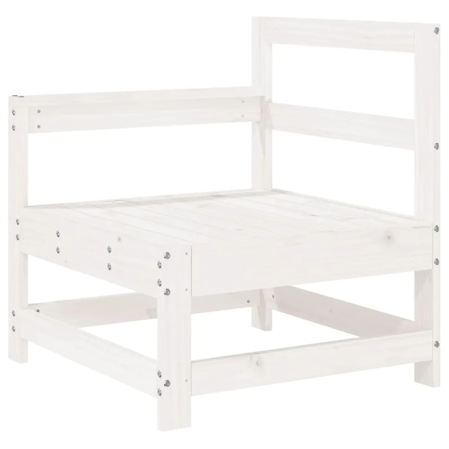 Canapés d'angle de jardin 2 pcs blanc bois de pin massif - 3