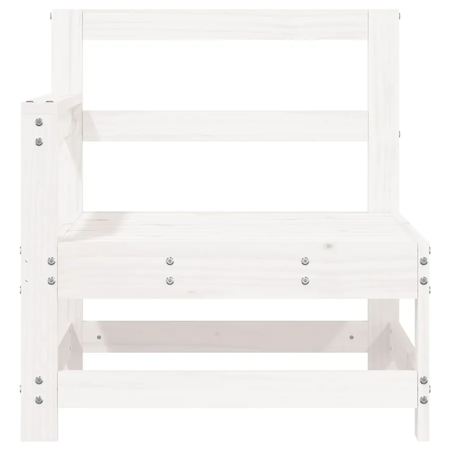 Canapés d'angle de jardin 2 pcs blanc bois de pin massif - 4