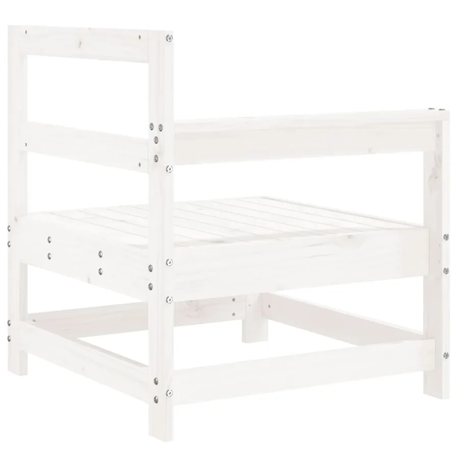 Canapés d'angle de jardin 2 pcs blanc bois de pin massif - 5