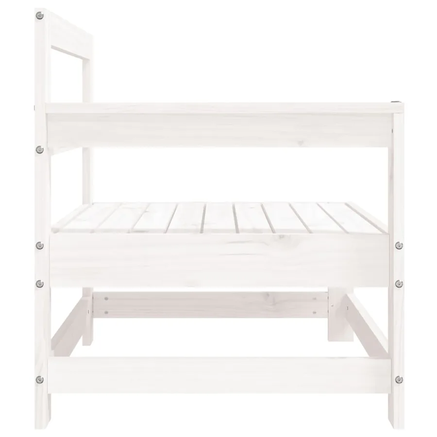 Canapés d'angle de jardin 2 pcs blanc bois de pin massif - 6