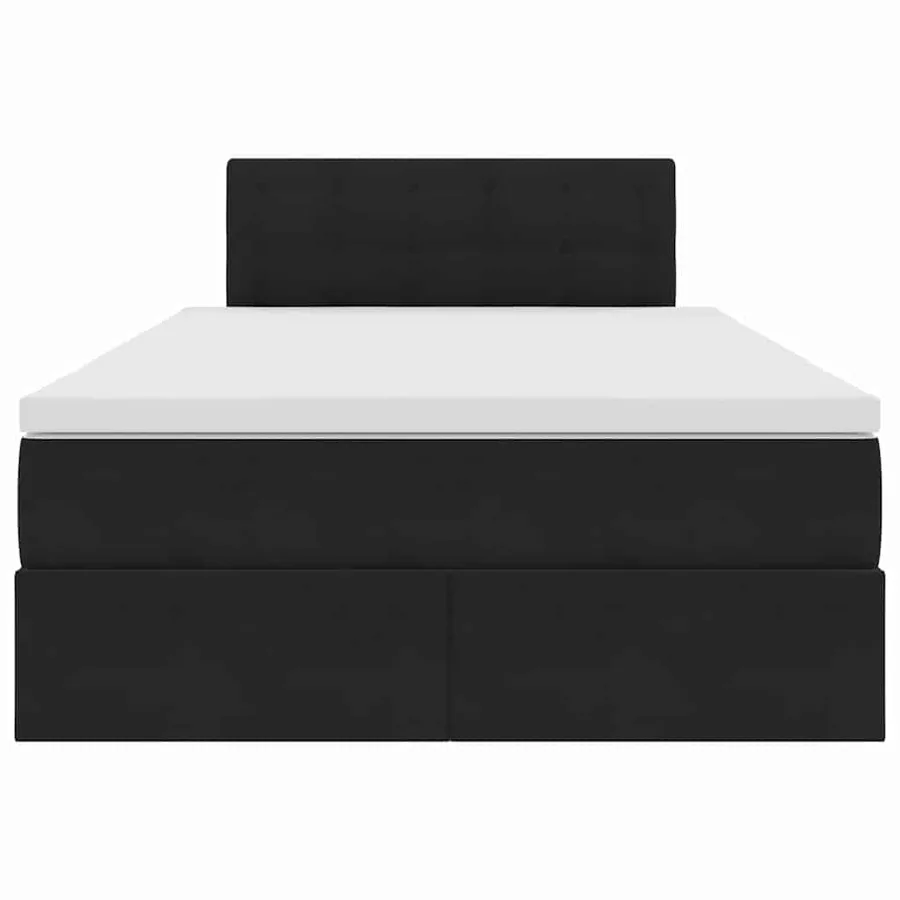 Lit de Rangement avec matelas Noir 120 x 200 cm Velours - 7