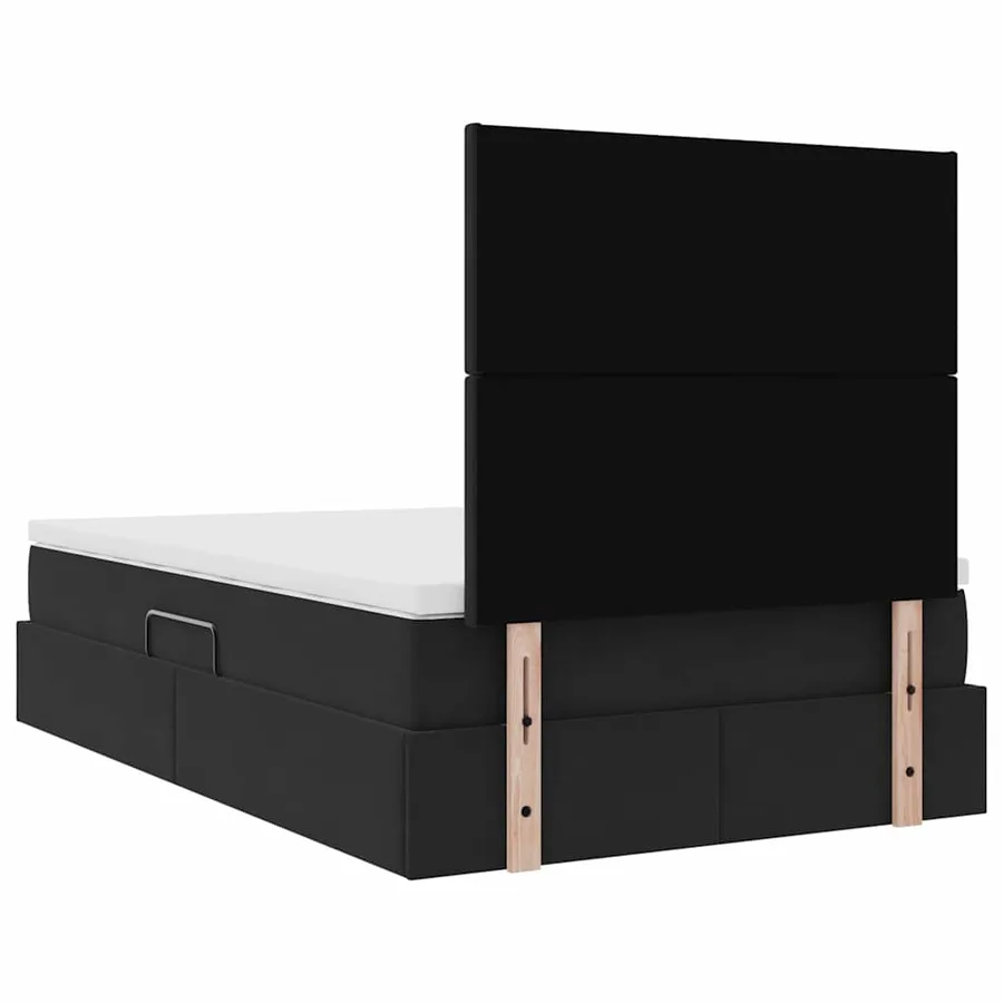 Lit de rangement LED avec matelas Noir 120 x 200 cm Velours - 12