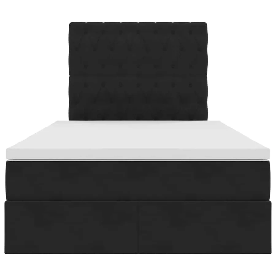 Lit avec rangement et matelas Noir 120 x 200 cm Velours - 7
