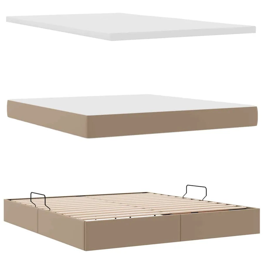 Lit avec rangement et LED avec matelas Cappuccino 160 x 200 cm - 9