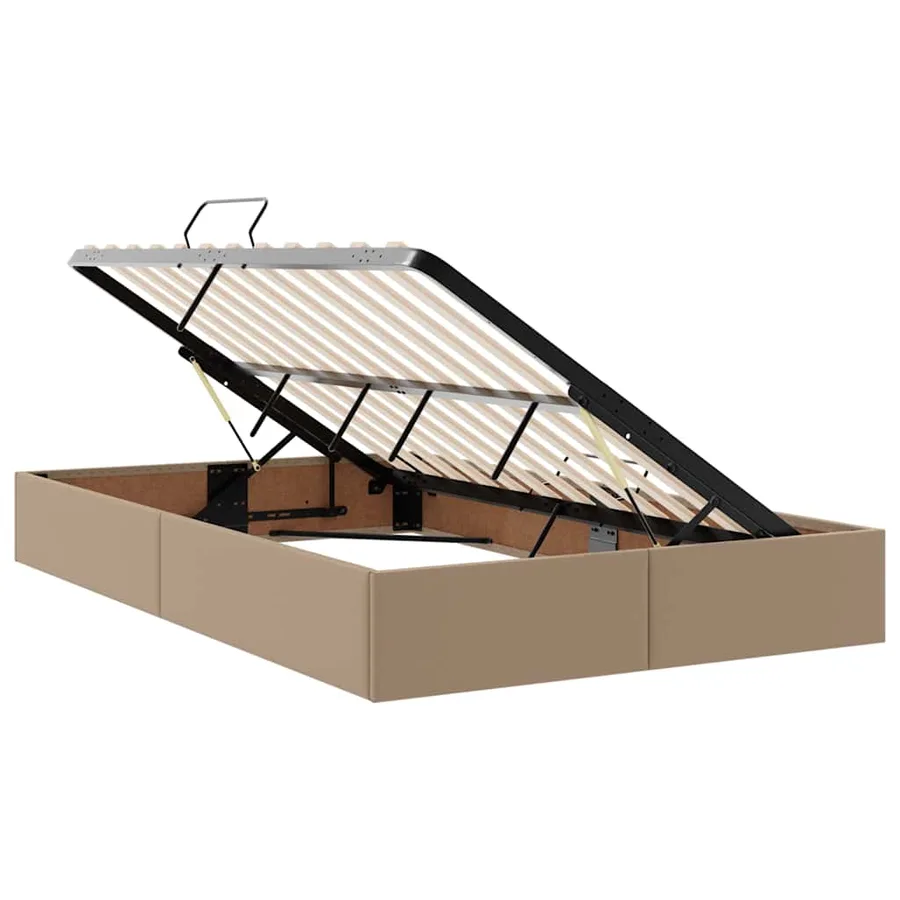 Lit avec rangement et LED Cappuccino 120 x 190 cm Simili cuir - 7