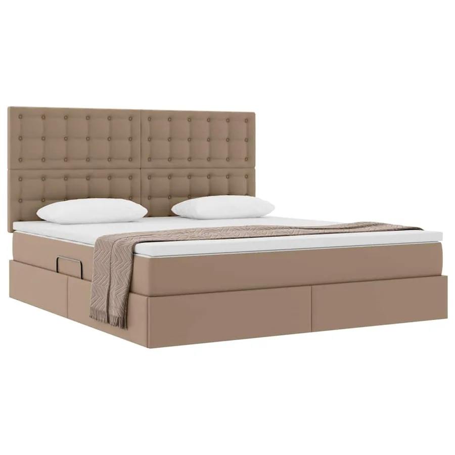 Lit de Rangement Cappuccino 160 x 200 cm Cuir synthétique - 3
