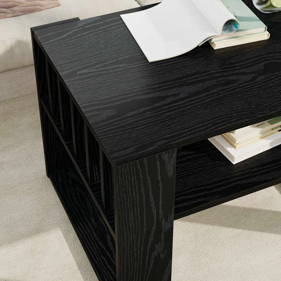 Table basse Chêne noir 66 x 49,5 x 45 cm Bois d'ingénierie - 4