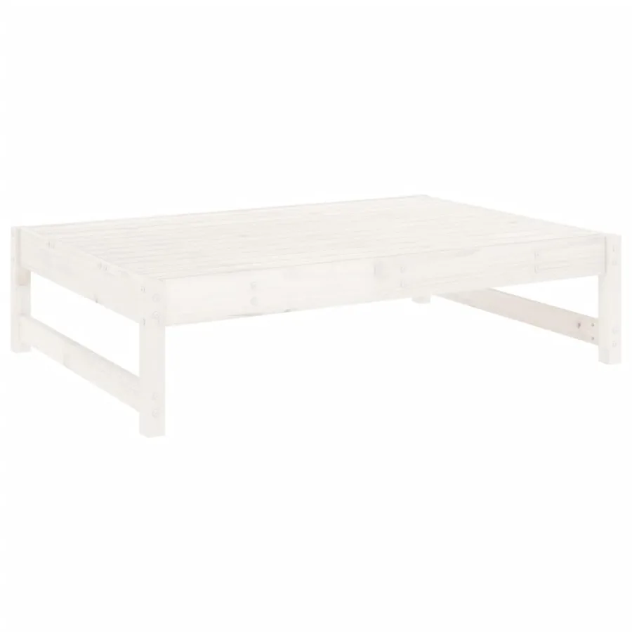 Repose-pied de jardin 120x80 cm blanc bois de pin massif - 2