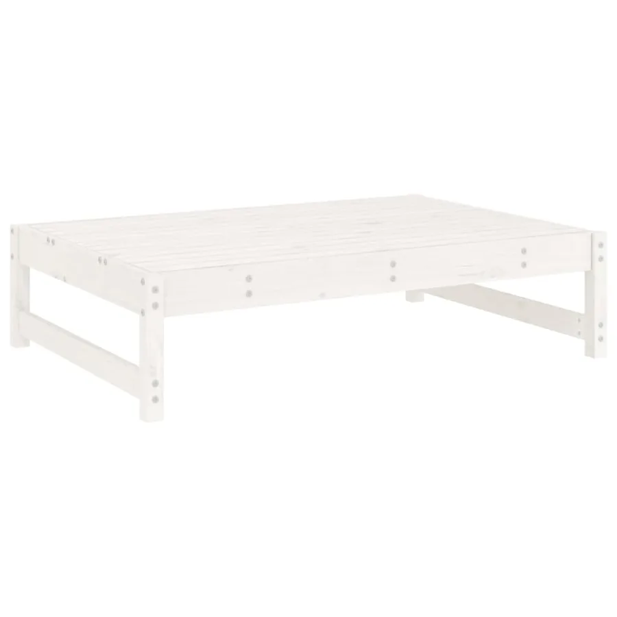Repose-pied de jardin 120x80 cm blanc bois de pin massif - 5