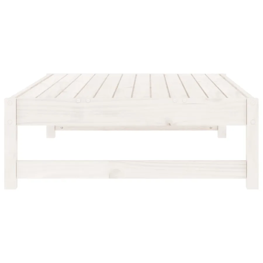 Repose-pied de jardin 120x80 cm blanc bois de pin massif - 6