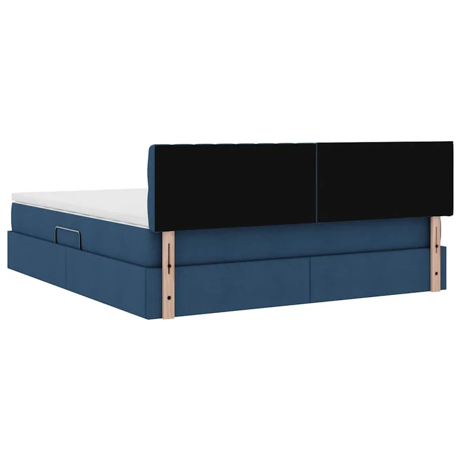 Lit de rangement LED avec matelas Bleu 160 x 200 cm Tissu - 13