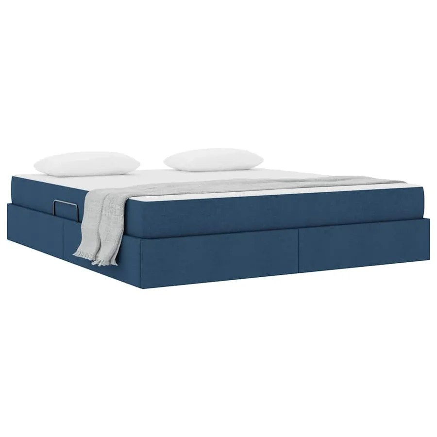 Lit avec rangement et matelas Bleu 160 x 200 cm Polyester - 3