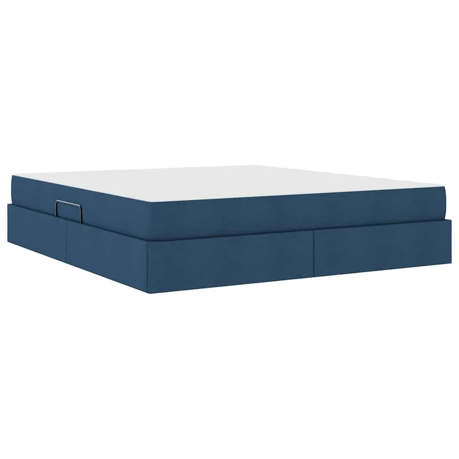 Lit avec rangement et matelas Bleu 160 x 200 cm Polyester - 5