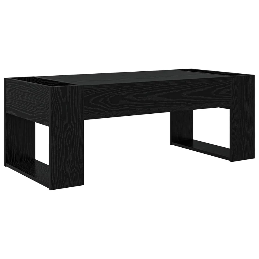 Table basse Chêne noir 110 x 50 x 41 cm Bois d'ingénierie - 2