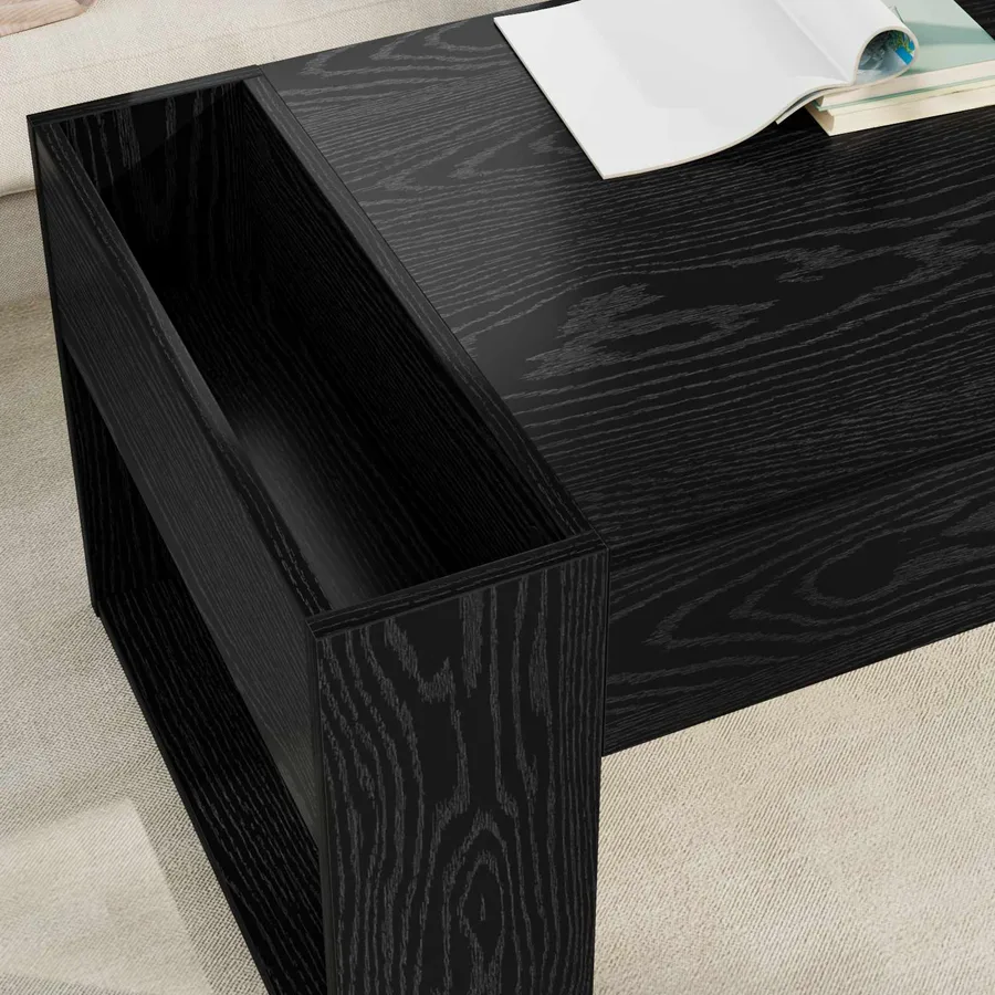 Table basse Chêne noir 110 x 50 x 41 cm Bois d'ingénierie - 4