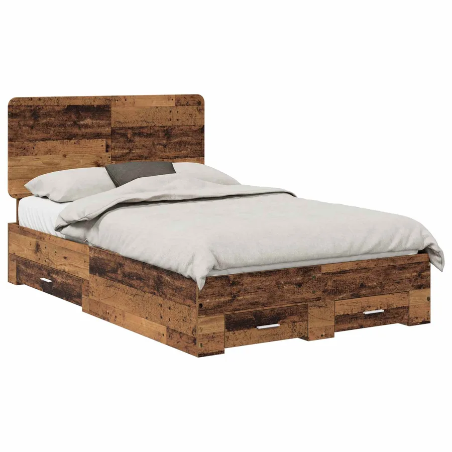 Cadre de lit Bois ancien 120 x 190 cm Bois d'ingénierie - 2