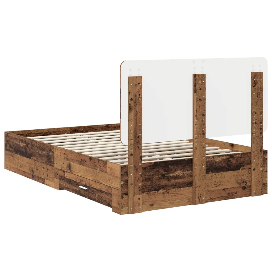 Cadre de lit Bois ancien 120 x 190 cm Bois d'ingénierie - 8
