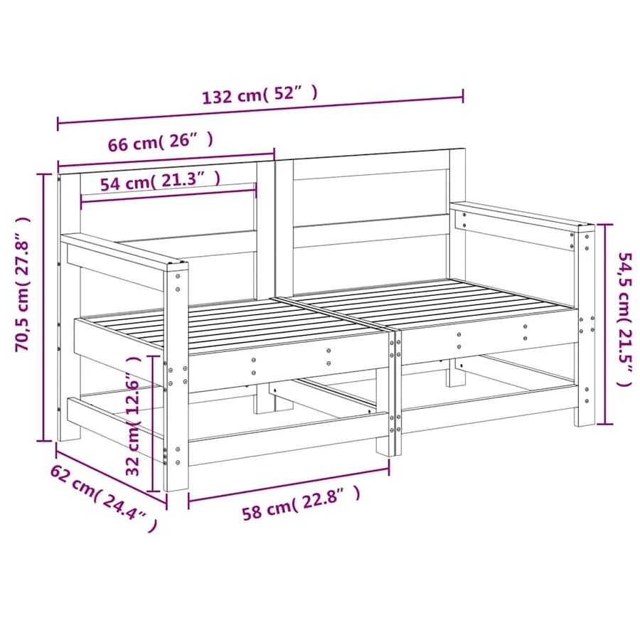 Canapés d'angle de jardin 2 pcs bois massif douglas - 8