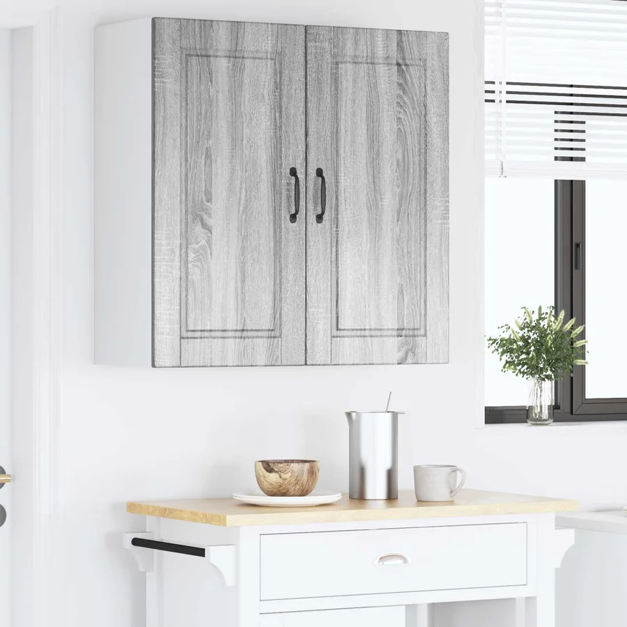 Meuble mural PORTO Gris Sonoma 80 x 31 x 80 cm - 4