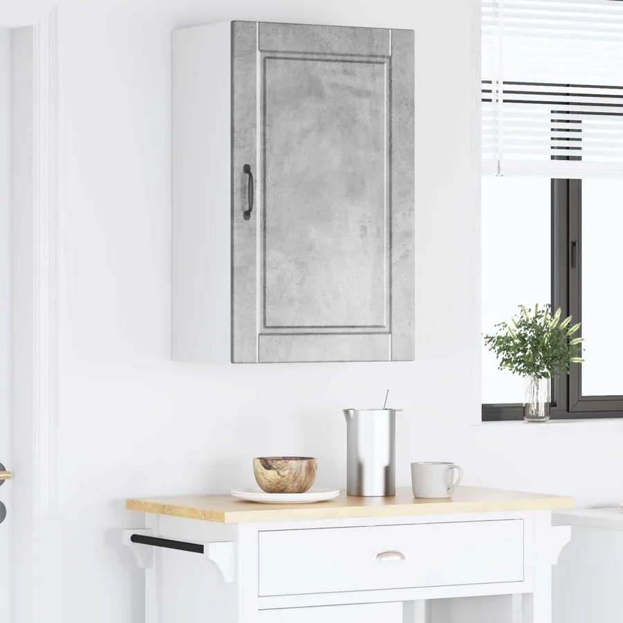 Meuble mural PORTO Gris béton 50 x 31 x 80 cm Bois d'ingénierie - 4