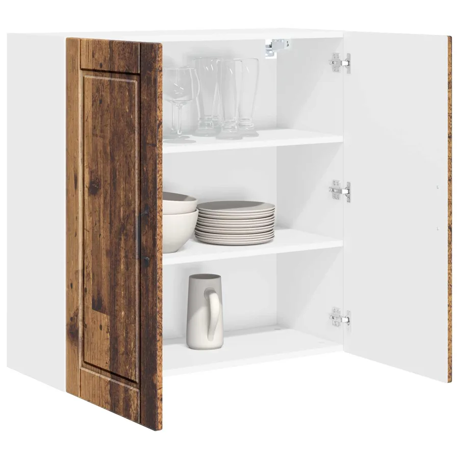Meuble mural PORTO Bois ancien 80 x 31 x 80 cm - 3