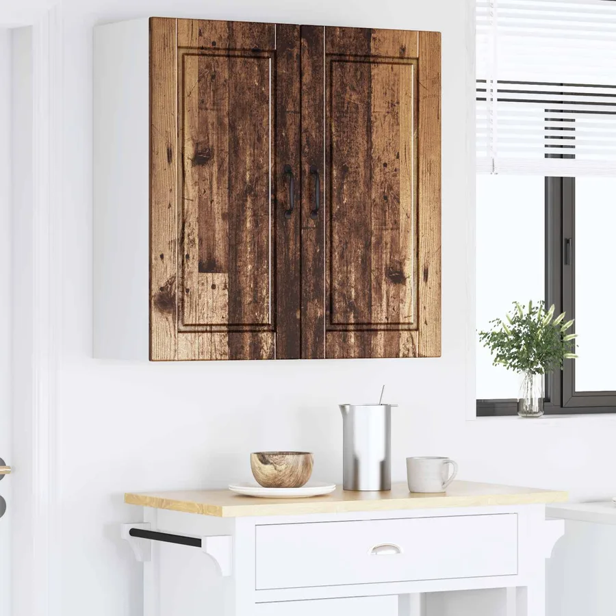Meuble mural PORTO Bois ancien 80 x 31 x 80 cm - 4