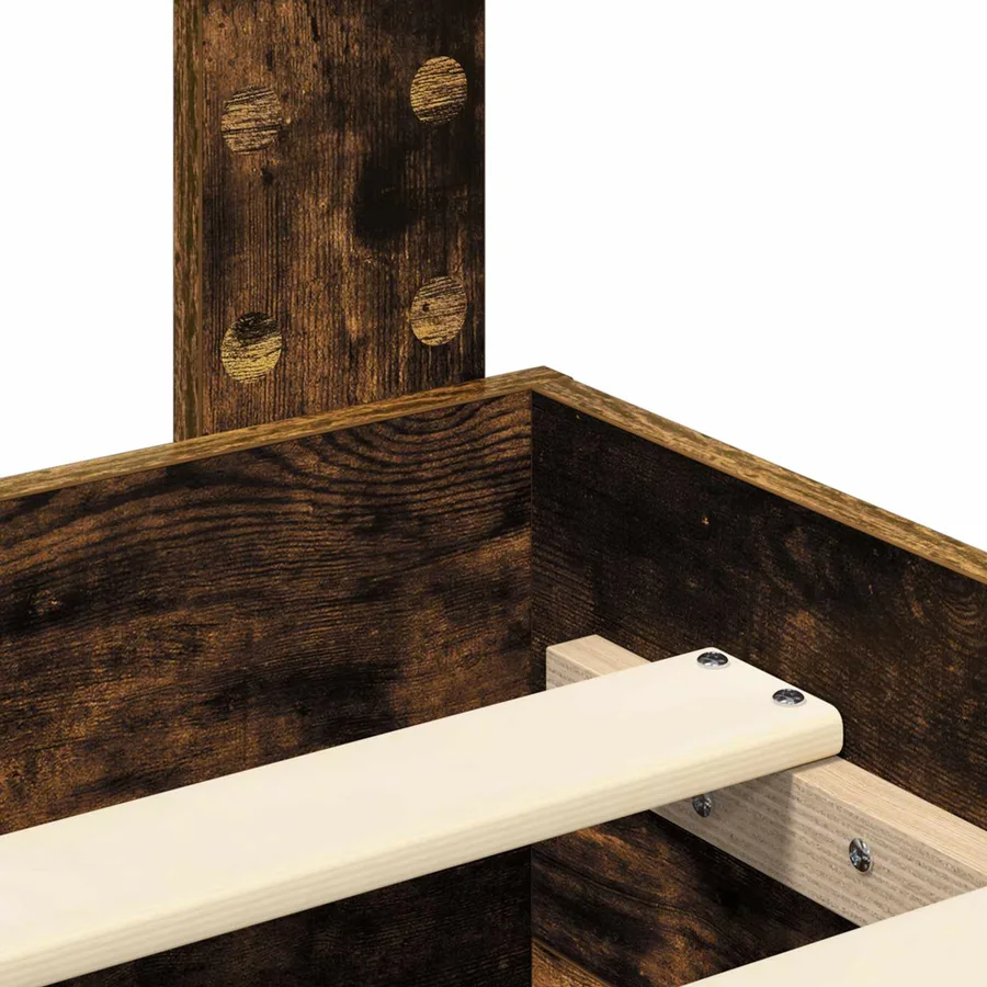 Cadre de lit Chêne fumé 140 x 190 cm Bois d'ingénierie - 11