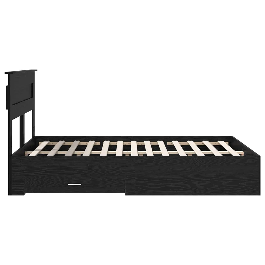 Cadre de lit Chêne noir 140 x 190 cm Bois d'ingénierie - 9