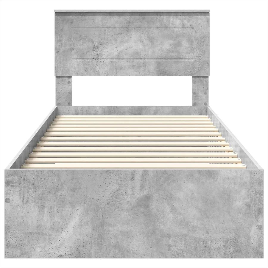 Cadre de lit Gris béton 90 x 190 cm Bois d'ingénierie - 7