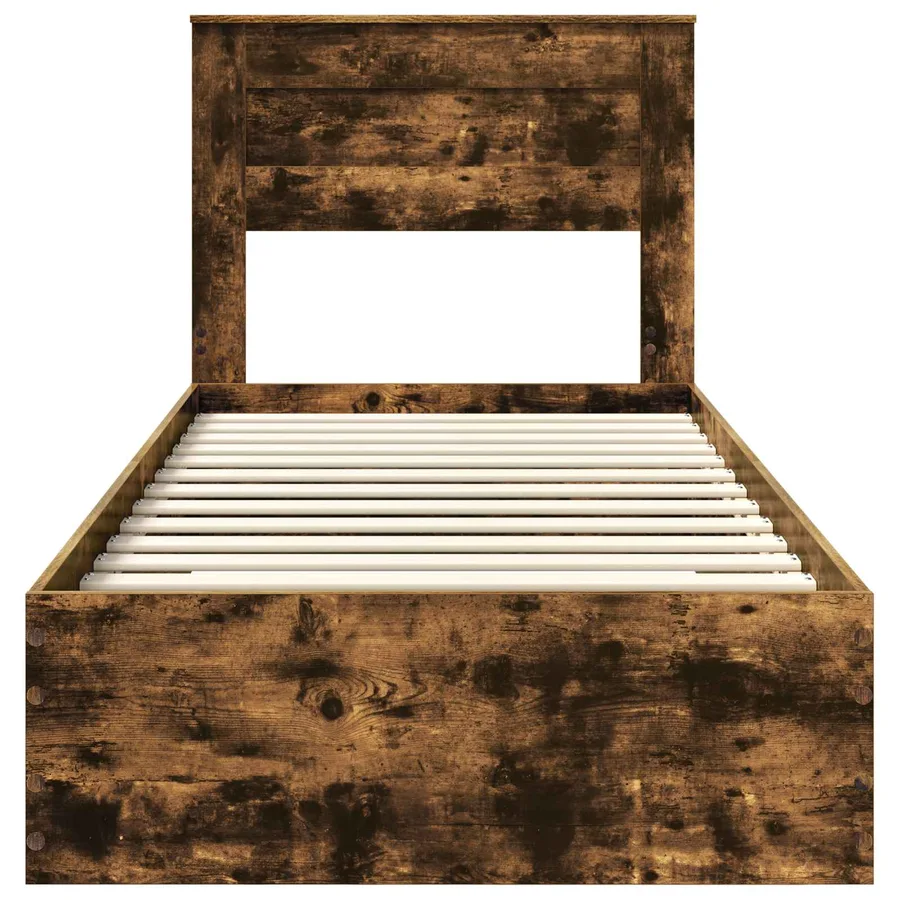 Cadre de lit Chêne fumé 90 x 190 cm Bois d'ingénierie - 7