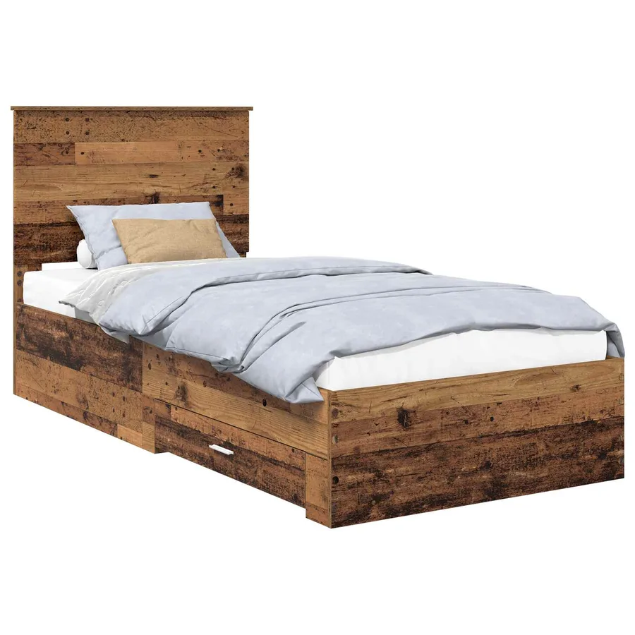 Cadre de lit Bois ancien 90 x 190 cm Bois d'ingénierie - 2