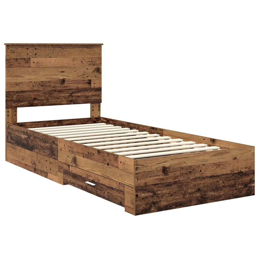 Cadre de lit Bois ancien 90 x 190 cm Bois d'ingénierie - 4
