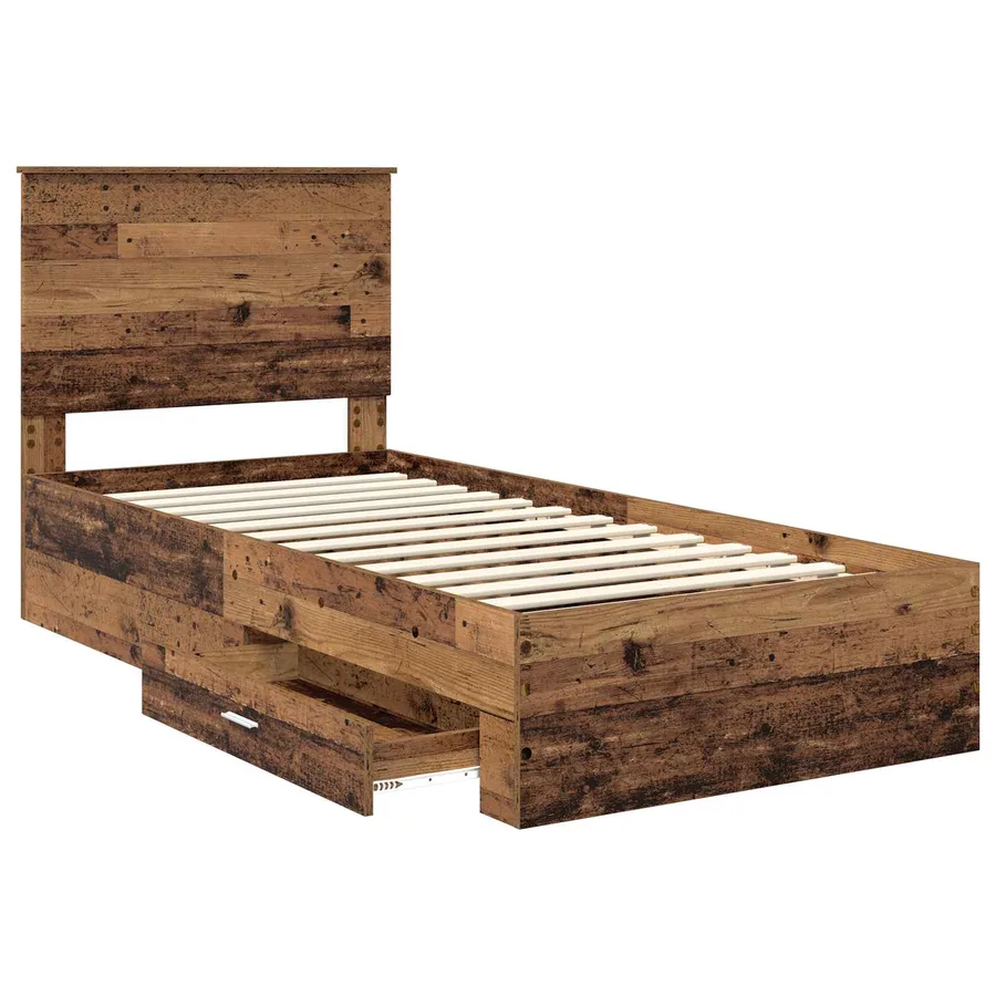 Cadre de lit Bois ancien 90 x 190 cm Bois d'ingénierie - 5